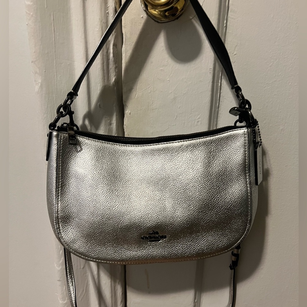Coach silver shoulder bag
